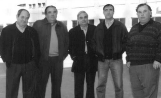 D'esquerra a dreta, Jaume Canals, Emili Porta, Agustí Orteu, Manel Ara i Joan LLandrich, els 'cinc magnífics' del Sant Gabriel / FOTO: Àrea Besòs