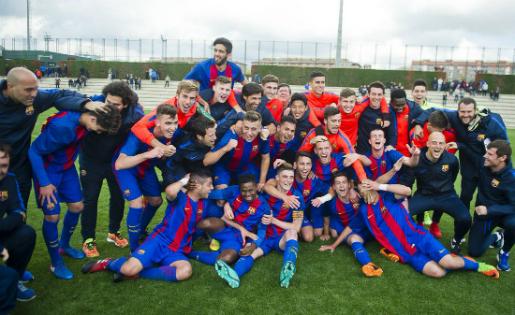 El Barça celebra la Divisió d'Honor Juvenil conquerida a dues jornades del final // FOTO: FC Barcelona.cat