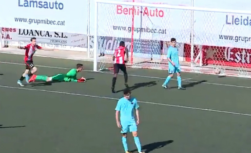 Així va celebrar Dubasin el seu gol contra el Barça B // FOTO: Videotape FCB