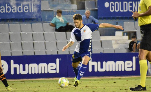 Leira, en una imatge del seu debut com a jugador arlequinat // FOTO @CESabadell
