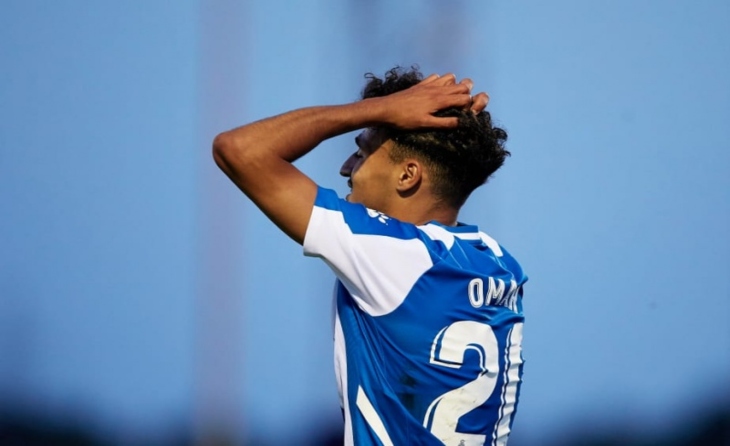 Omar, visiblement decebut per la derrota de l'Espanyol B, que ha firmat un mal final de temporada // FOTO: RCD Espanyol B