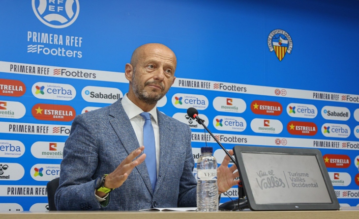 El president del Sabadell, Esteve Calzada, en roda de premsa // FOTO: CE Sabadell