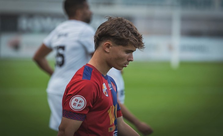 Josep Cerdà, cedit pel FC Barcelona, està adquirint protagonisme // FOTO: UE Olot