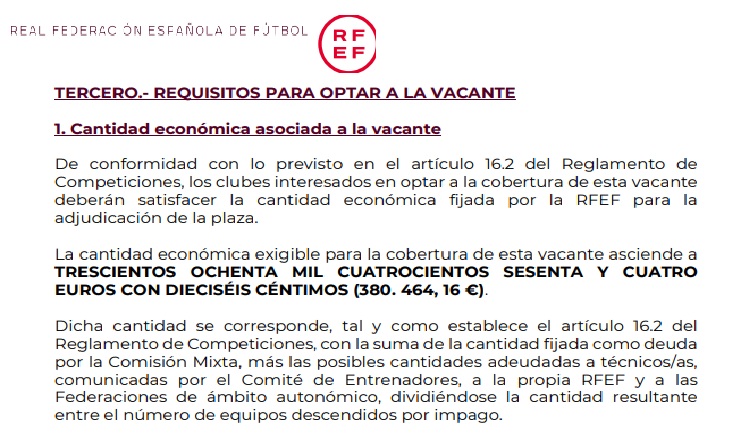 plazas rfef 2026